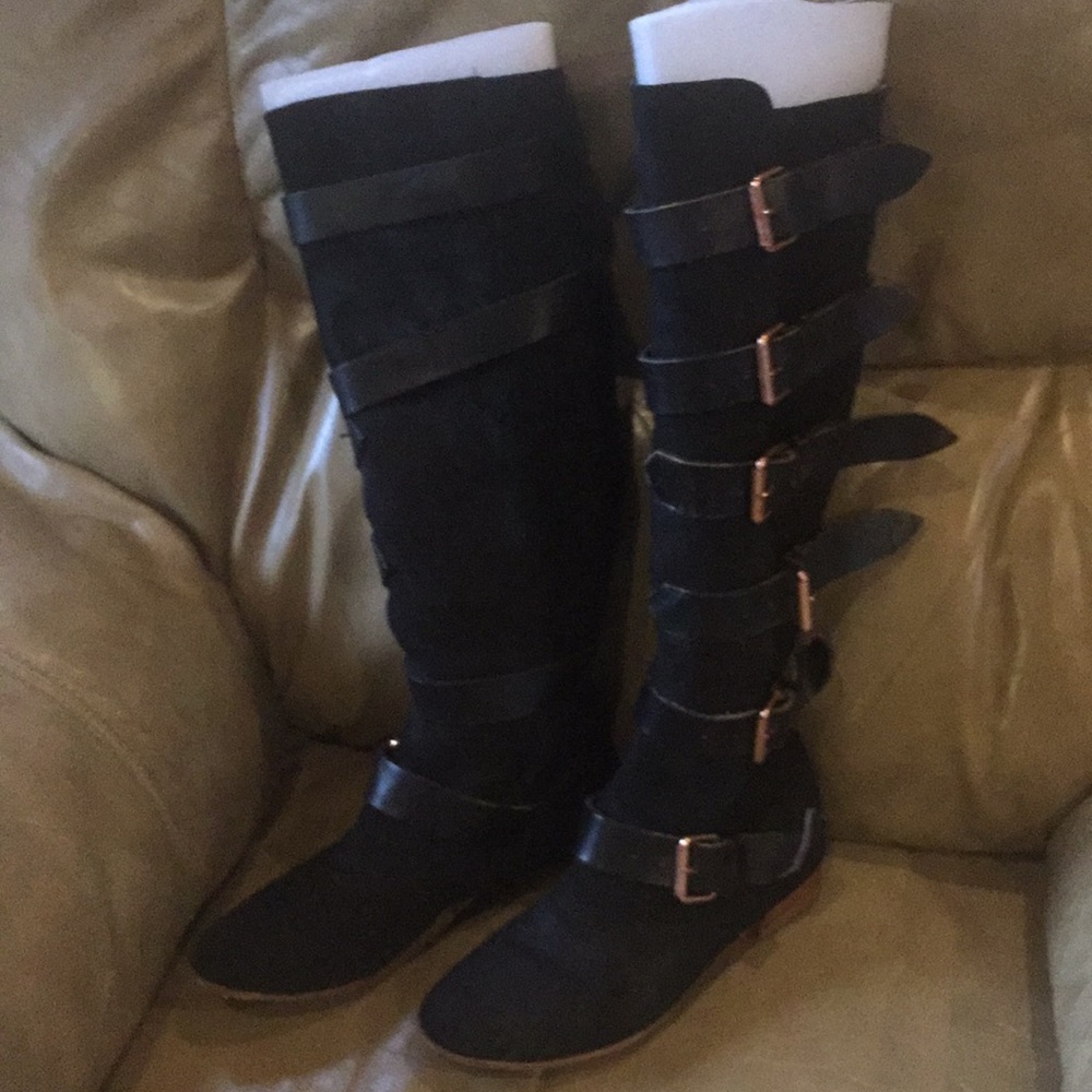 Free People Black Leather Boot